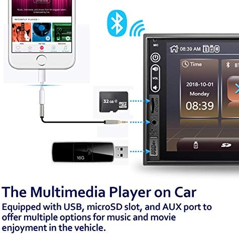 Dupla Din Car Audio Sztereó Receiver - Corehan 7 Hüvelykes érintőképernyő Autó Sztereó Bluetooth Compatiable Android Auto Autó Játék