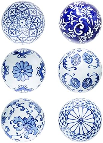 Ka Haza Kék Porcelán Égitestek Dekoratív Labdák-Kis Kerámia Gömbök a Központi vagy Egyedi Használat-Ideális Tálca, Tál, vagy a Kosár Decor-3