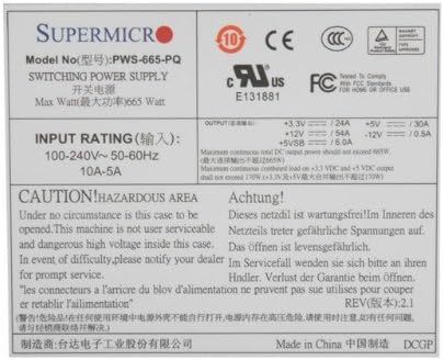 Supermicro PWS-665-PQ 665W PS2 Tápegység W 8CM Ventilátor