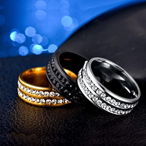Esküvői Gyűrű Fekete Egyengetni Szett, Női, Fekete Titánium Eljegyzési gyűrű Cirkónia Comfort Fit Férfiak Nők
