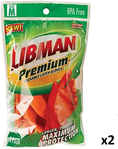 Számtalan Kötegek Libman Prémium egyszer használatos Latex Kesztyű (Két Pár) - A Habarcs, Teljesítmény, Hosszú Kezelni Bozót Kefék