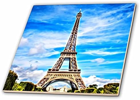 3dRose Eiffel-Torony Ellen A Kék Eget Kép A Fény Beadni Festmény - Csempe (ct-365022-7)