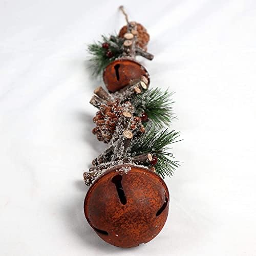 50cm Garland Rusztikus Jingle Bells Fa Botok, Bogyók, Tobozok Karácsonyi Haza Fal, Ajtó Fogas száncsengő Karácsonyi Ünnep Lógó