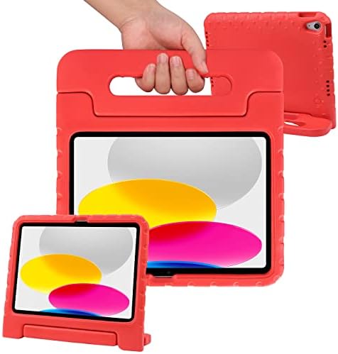 HDE iPad 10 Generáció Esetében Gyerekek Ütésálló iPad Borító 10.9 hüvelykes Multi látószöget Kezelni Állni, Piros