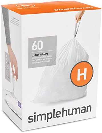 simplehuman 35 Liter, 40 lb / 18.1 kg X-Nagy Pet Élelmiszer Tárolására Képes, Csiszolt Rozsdamentes Acél & Kód H Egyéni Fit Zsinóros szemeteszsák