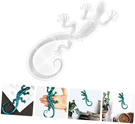 EXCEART 5db Gecko Dekoráció Penész Fondant Formák, Szilikon Formák a Szappan öntőforma Gyanta, Fali Dekor DIY Epoxi Gyanta Formák