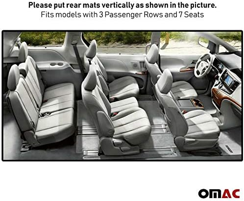 OMAC Szőnyegek Toyota Sienna 2013 2020-ig, Első, Második üléssor, 3D Bélés Állítva, Minden Időjárás, Egyéni Alkalmas, Nehéz,