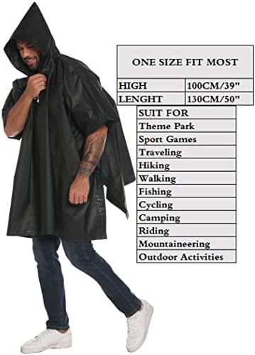 HOOMBOOM Újrafelhasználható Eső Köpeny a Húzózsinóros kapucnival Felnőttek számára, Vízálló Sűrűsödik Eső Kabát, 2 Csomag
