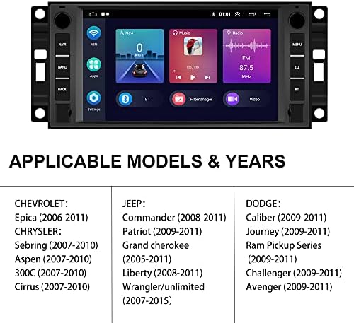 [2+32G] Android 11 Autó Hifi a Jeep Wrangler jk/Dodge RAM/Chrysler 300C a Vezeték nélküli Apple Carplay&Android Auto,7 Hüvelykes érintőképernyő