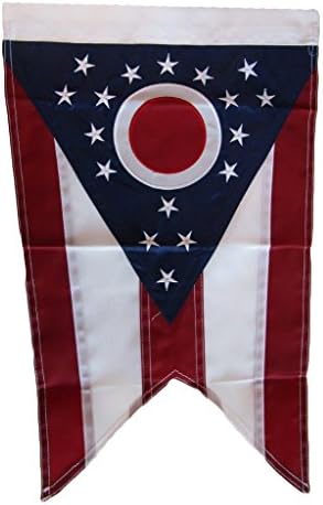 AES 12 x 18 Hímzett Ohio Államban 210D Nylon Ujjú Kert Zászló 12x18 Banner Ház Banner Dupla Varrott Fakulnak Prémium Minőség