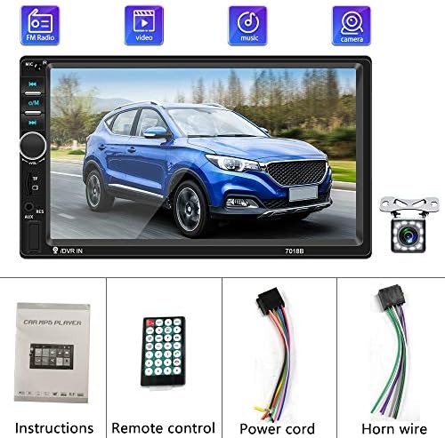 Dupla Din érintőképernyő, Autó Hifi-Biztonsági Kamera, Rimoody 7 Hüvelykes autórádió, Bluetooth FM Rádió Tükör Link Autó DVR/USB/SD