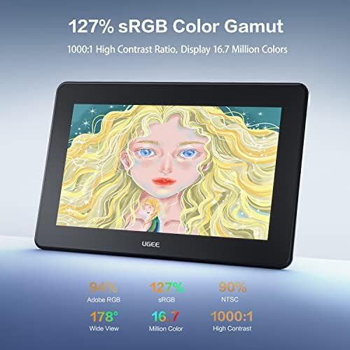 UGEE 15.4 Inch Rajz Tablet, a Képernyő, 127% sRGB Teljes Laminált Grafikus Monitor, 8192 Szinten Akkumulátor-Ingyenes Stylus Digitális