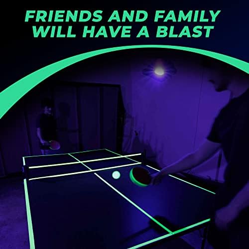 Midnite Mérkőzés Blacklight Ping-Pong Szett, Világít A Sötétben, Ping-Pong, UV Floodlight asztalitenisz, Neon Ping-Pong,
