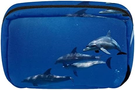 Unicey Smink Táska, Delfin Úszás Kozmetikai Táska Hordozható Tote Utazási Vonat Esetben Szervező Accessorie Esetben Eszközök Esetében