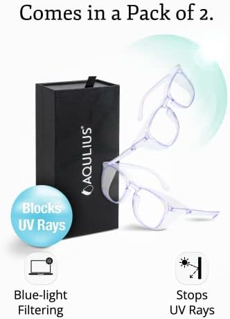 Aqulius Csomag - 2 Csomag Elegáns Biztonsági Szemüveg, Védőszemüveg, Anti-Köd, karcálló, Biztonsági Szemüveg a Nők, Kék Fény,