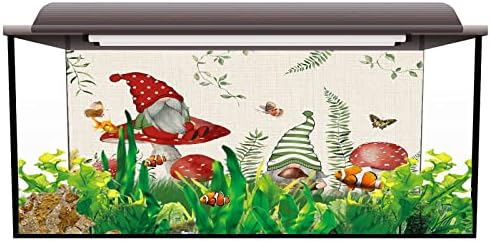 Tavaszi Gomba Akvárium Háttér Poszter akvárium Háttér akvárium Hátterek Dekoráció 18.4x30.4 inch Rusztikus Stílus Növény Vadvirág Gnome