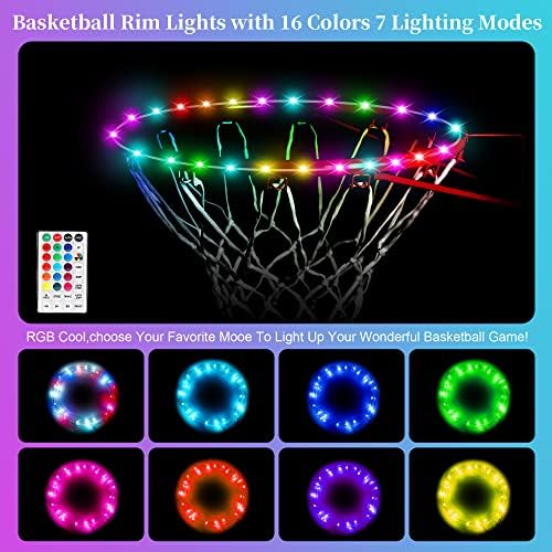 Ajerg LED kosarán Fények a Szabadban, Távirányító Kosárlabda Tartozékok Felni, Világítás, 16 színű 7 Világítási Módok, Vízálló,
