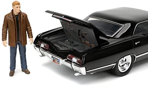 1967-es Chevy Impala SS Sport Sedan Fekete & Dean Winchester Fröccsöntött Figura Természetfeletti (2005-2020) TV-Sorozat 1/24 Fröccsöntött