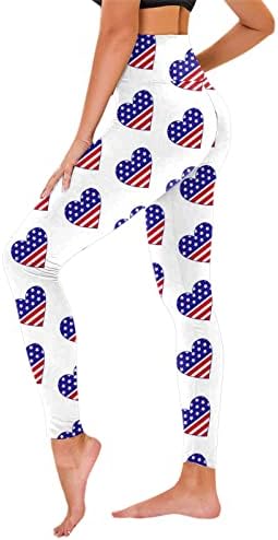 Július 4-én Leggings a Nők Amerikai Zászló, Magas Derék Jóga Edzés Leggings Ultra Puha Stretch Kényelmes Edzés Fitness Nadrág