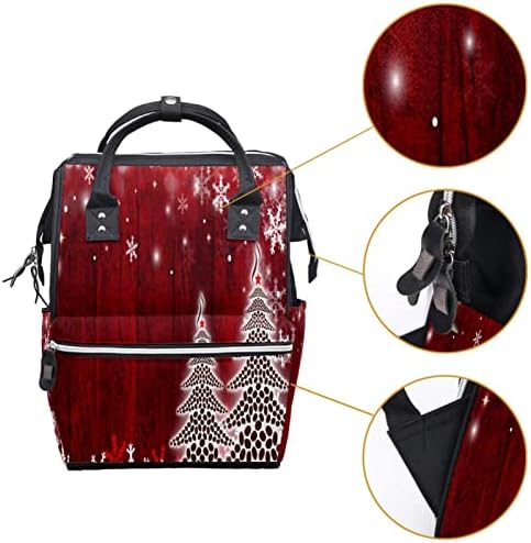 GUEROTKR Utazási Hátizsák, Pelenka táska, Hátizsák Táskában, hópihe karácsony fa, piros minta