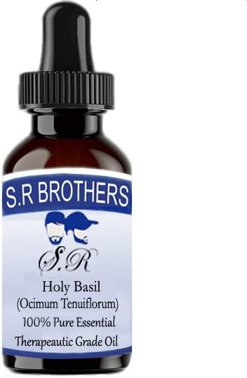 S. R Testvérek Szent Bazsalikom (Ocimum Tenuiflorum) Pure & Natural Therapeautic Minőségű illóolaj Cseppentő 15ml