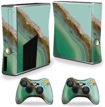 MightySkins Bőr Kompatibilis az Xbox 360 S Konzol - Zöld Achát | Védő, Tartós, Egyedi Vinyl Matrica wrap Borító | Könnyű Alkalmazni,