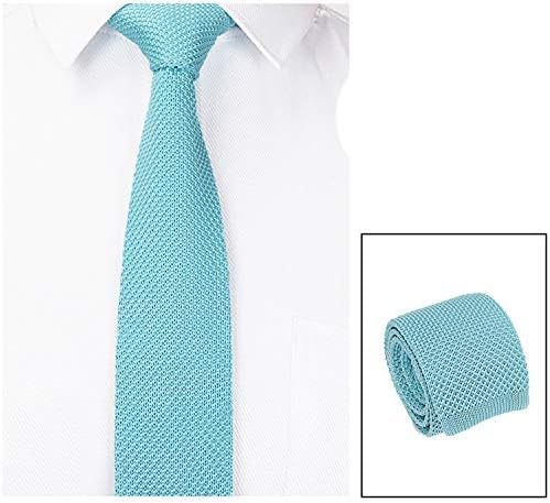 Andongnywell Férfi Kötött Esküvő Slim Nyakkendő Üzlet Alkalmi Vékony Kötött Nyakkendő Egyszínű Kötött Nyakkendő Nyak Kapcsolatok