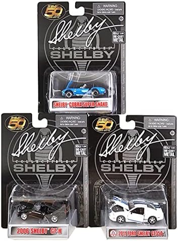 Shelby Gyűjteni Carroll Shelby 50 éves 3 darabos Készlet 2022 Kiadás 1/64 Fröccsöntött Modell Autók által Shelby Gyűjtők 16403 P