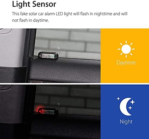 Kqiang Autó Napenergia Szimulált hatóanyag nélküli Riasztó Figyelmeztetés Anti-Theft LED Villogó Biztonsági Fény, az USB-Port (Kék)