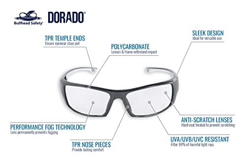 Bullhead Biztonsági Dorado Biztonsági Szemüveg Kettős Lencse, ANSI Z87+, Kék Fény Szemüveg UV Fény Védelem, valamint Anti-Semmiből