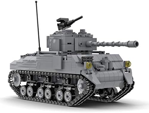 Lingxuinfo 537Pcs DIY Kreatív építőkövei Közgyűlés MOC második VILÁGHÁBORÚ Katonai Tank M4 Sherman Tank Modell, Fegyveres