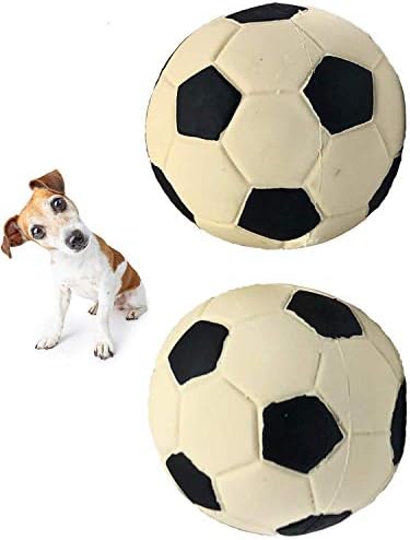 2 Extra Kis Futball-Labdák - Puha Nyikorgó Kutya Játékok - Természetes Gumi (Latex) - a Kis Kutyák & Yorkie Kiskutyák - 2 Átmérőjű - Megfelelnek