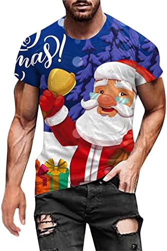 WOCACHI Karácsonyi Férfi Katona Rövid Ujjú T-shirt Izom Slim Fit Fél Tervező Maximum Xmas Grafikus Vicces Sport Póló