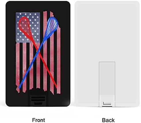 Lacrosse USA Zászló Hitelkártya USB Flash Személyre szabott Memory Stick Kulcsot Tároló Meghajtó 32G