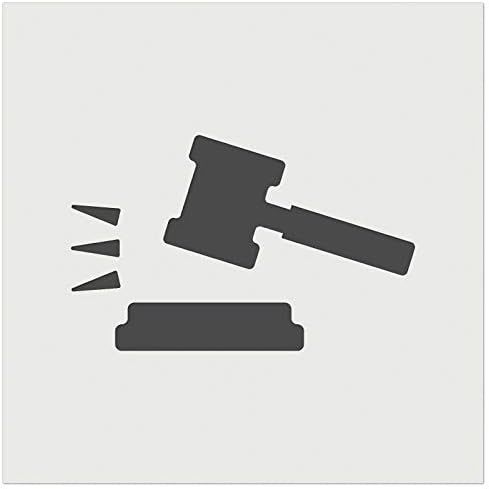 Kalapács Bíró, Ügyvéd Ikon Fal Cookie DIY Kézműves többször felhasználható Stencil - 5.5 Hüvelykes