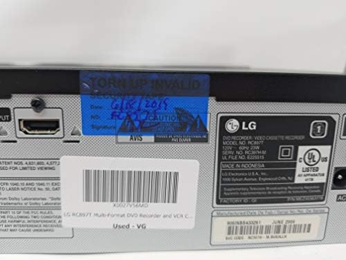 LG RC897T Multi-Formátumú DVD Felvevő, VIDEÓ Kombó Digitális Tuner (2009-es Modell)