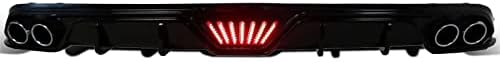 ECP-AUTOTEILE alkalmas 22-23 11 Generációs Civic Sedan LX,DX 4DR Hátsó Lökhárító Diffúzor Gloss Black w/Szikra LED-es féklámpa