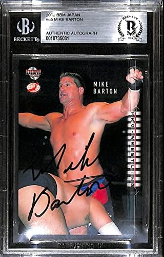 Mike Barton Aláírt 2002 BBM Minden Japan Pro Wrestling Kártya BAS COA WWE Bart Gunn - Dedikált Birkózás Kártyák