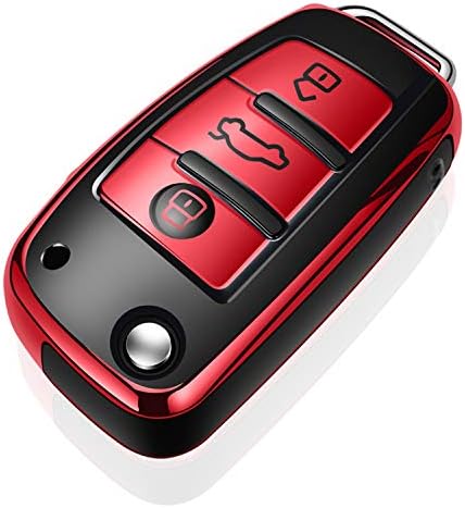 Tukellen Audi kulcstartó tok,Prémium Puha TPU 360 Fokos, Teljes Védelmet Kulcs Shell Kulcs burkolata Kompatibilis Audi A1-A3