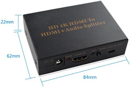 4Kx2K HDMI Audio Extractor Hdmi-HDMI (Spdif+R/L) Audio Splitter ARC Átalakító Doboz Audio Splitter Pass/2.0 ch/5.1 csatornás Audio Modell