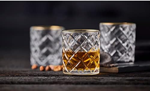 Lyngby Üveg 25883 Whiskys Poharat, Készlet 6, 11.8 fl oz (350 ml), Arany, Gyémánt