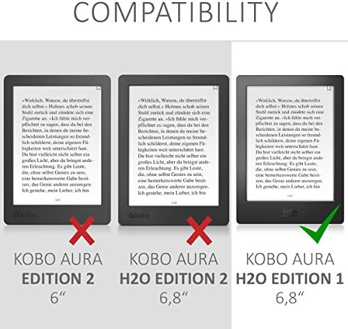 kwmobile Origami Esetben Kompatibilis a Kobo Aura H2O-Edition 1 - Ügy Ultra Slim Fit PU Bőr borítás a Stand - Fekete