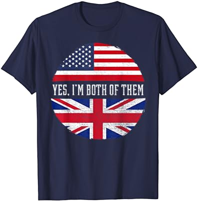 Félig Amerikai, Félig Brit USA Zászló Egyesült Királyság Örökség Póló