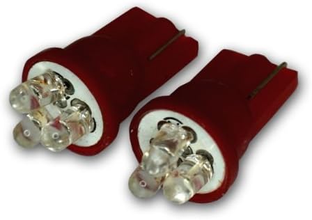 Tuningpros LEDFS-T10-R3 Első Jel LED Izzók T10 Ék, 3 Piros LED 2-pc-be