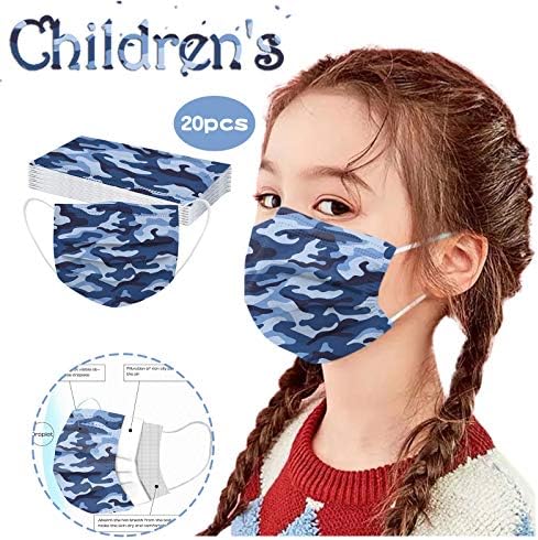 20 Csomag Eldobható 3 Rétegű Face_Masks Gyerekeknek 3 Rétegű Anti Por Face_Masks Álcázás Nyomtatás Face_Protection