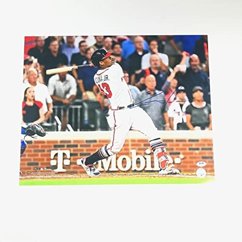 Ronald Acuna Ifjabb aláírt 16x20 fotó PSA/DNS-Atlanta Braves Aláírt - Dedikált MLB Fotók