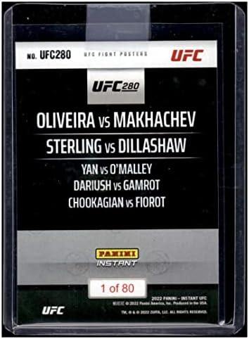 OLIVEIRA VS MAKHACHEV SP 2022 Panini Azonnali /80 UFC 280 Harc Plakátok UFC280 MT-MT+ MMA Küzdelem
