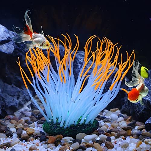 VOCOSTE Puha Szilikon Izzó Akvárium Szimuláció a Korall 4.72, Fluoreszcencia Úszó Vízi Mesterséges Korall az akvárium Dekoráció, Narancs