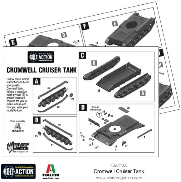 Csavar Akció Cromwell Cirkáló Tank 1:56 második VILÁGHÁBORÚ Katonai Wargaming Műanyag Modell Készlet