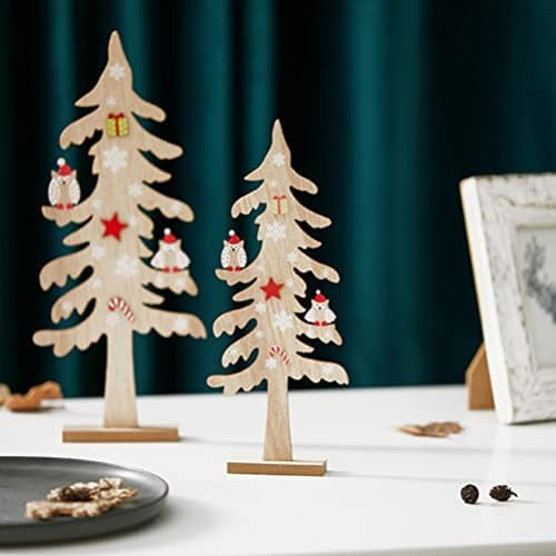 NUOBESTY lakberendezés Mini Fából készült karácsonyfa, karácsonyfa Bagoly Díszek, karácsonyfa Dísz Fesztivál Díszek Bagoly Alakú Hajó Fa